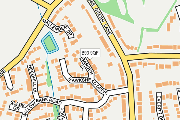 B93 9QF map - OS OpenMap – Local (Ordnance Survey)