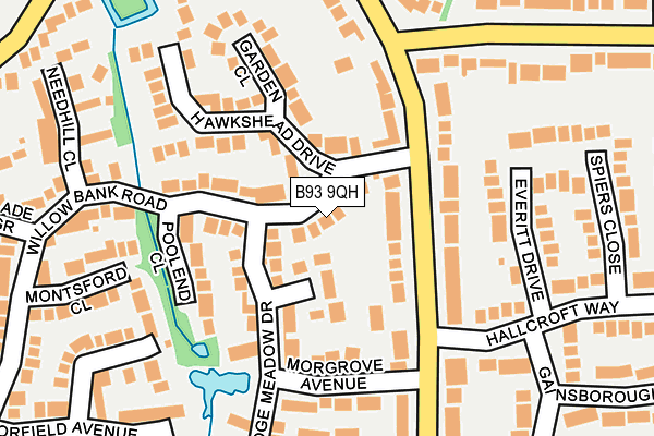 B93 9QH map - OS OpenMap – Local (Ordnance Survey)