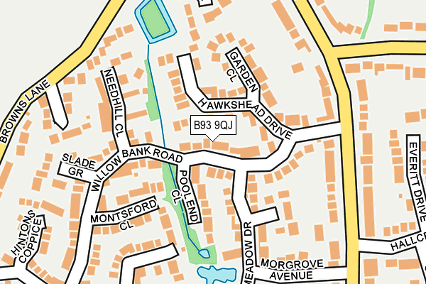 B93 9QJ map - OS OpenMap – Local (Ordnance Survey)