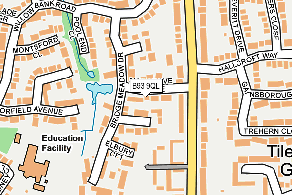 B93 9QL map - OS OpenMap – Local (Ordnance Survey)