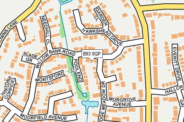 B93 9QP map - OS OpenMap – Local (Ordnance Survey)