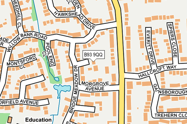 B93 9QQ map - OS OpenMap – Local (Ordnance Survey)