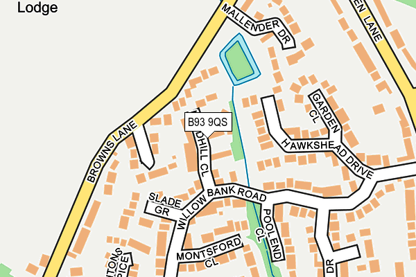 B93 9QS map - OS OpenMap – Local (Ordnance Survey)