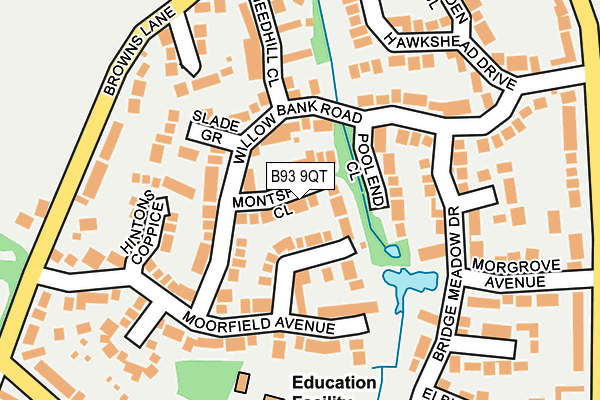 B93 9QT map - OS OpenMap – Local (Ordnance Survey)