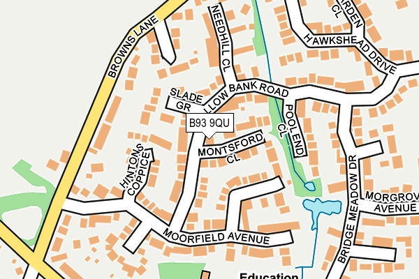 B93 9QU map - OS OpenMap – Local (Ordnance Survey)