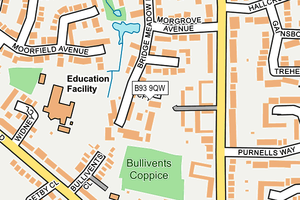 B93 9QW map - OS OpenMap – Local (Ordnance Survey)