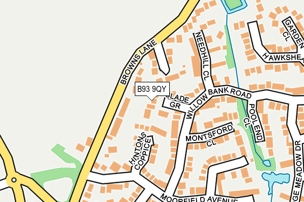 B93 9QY map - OS OpenMap – Local (Ordnance Survey)