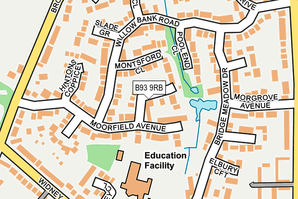 B93 9RB map - OS OpenMap – Local (Ordnance Survey)