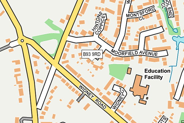 B93 9RD map - OS OpenMap – Local (Ordnance Survey)