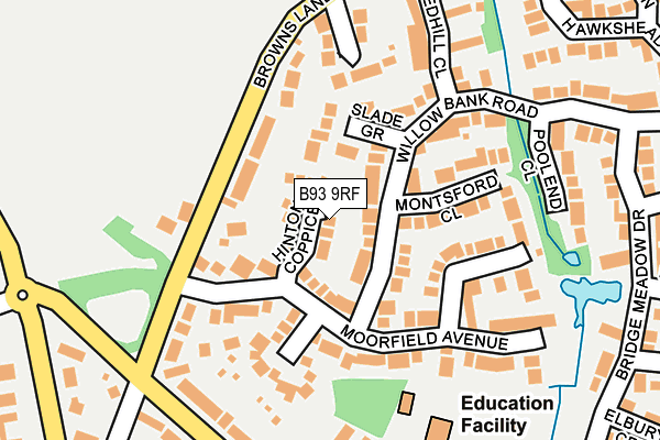 B93 9RF map - OS OpenMap – Local (Ordnance Survey)