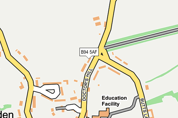 B94 5AF map - OS OpenMap – Local (Ordnance Survey)