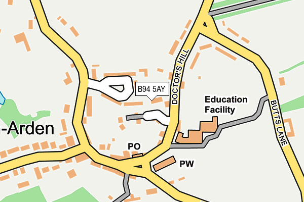 B94 5AY map - OS OpenMap – Local (Ordnance Survey)