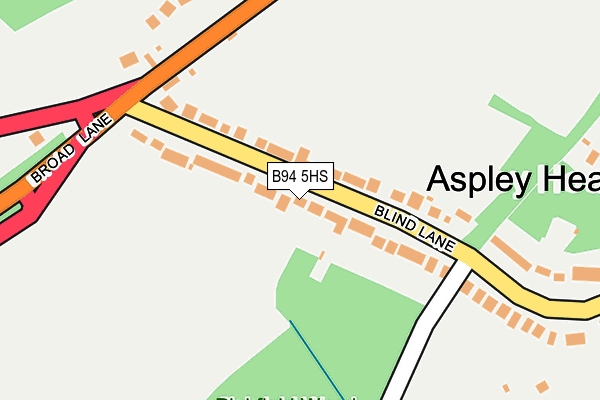 B94 5HS map - OS OpenMap – Local (Ordnance Survey)