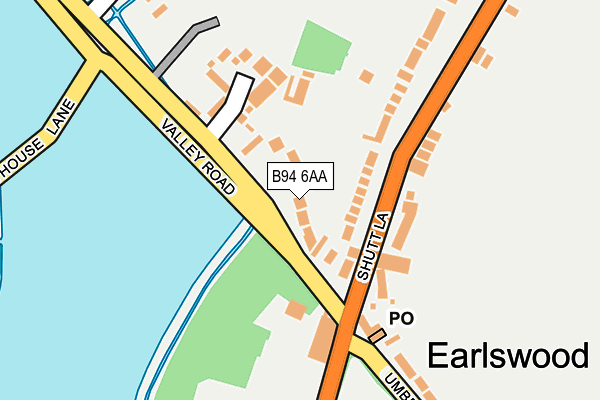 B94 6AA map - OS OpenMap – Local (Ordnance Survey)