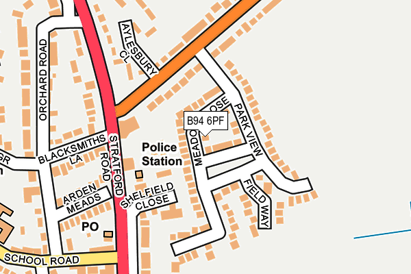 B94 6PF map - OS OpenMap – Local (Ordnance Survey)