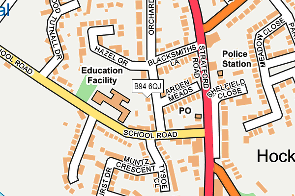 B94 6QJ map - OS OpenMap – Local (Ordnance Survey)