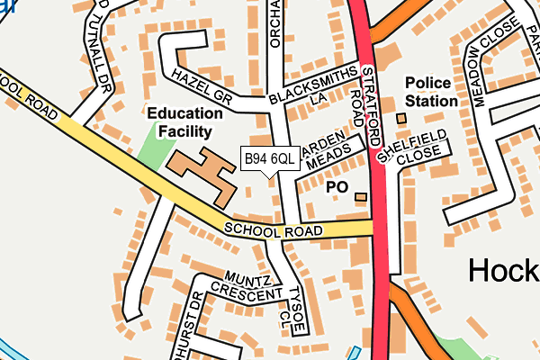 B94 6QL map - OS OpenMap – Local (Ordnance Survey)