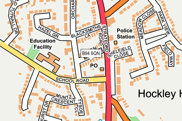 B94 6QN map - OS OpenMap – Local (Ordnance Survey)