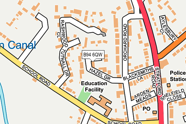 B94 6QW map - OS OpenMap – Local (Ordnance Survey)