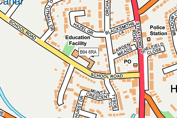 B94 6RA map - OS OpenMap – Local (Ordnance Survey)