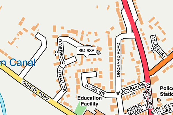 B94 6SB map - OS OpenMap – Local (Ordnance Survey)