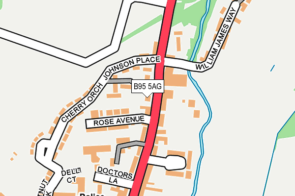 B95 5AG map - OS OpenMap – Local (Ordnance Survey)