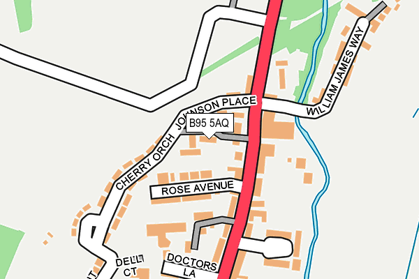 B95 5AQ map - OS OpenMap – Local (Ordnance Survey)