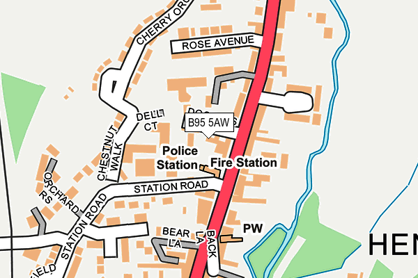 B95 5AW map - OS OpenMap – Local (Ordnance Survey)