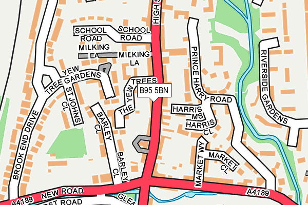 B95 5BN map - OS OpenMap – Local (Ordnance Survey)