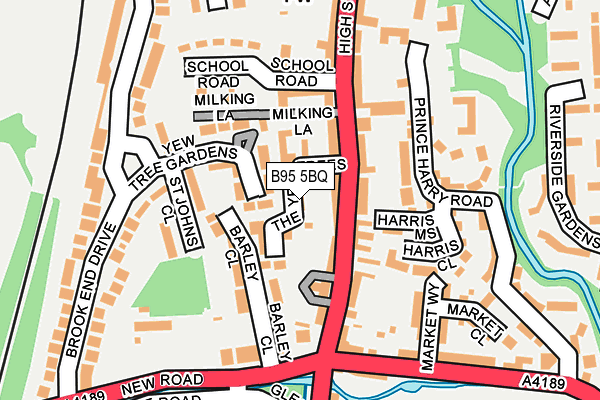 B95 5BQ map - OS OpenMap – Local (Ordnance Survey)