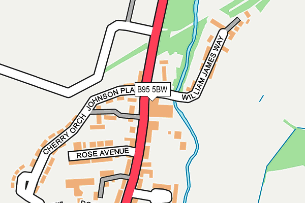 B95 5BW map - OS OpenMap – Local (Ordnance Survey)