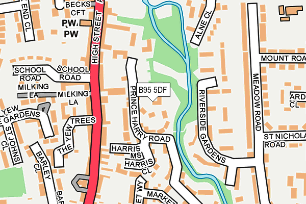 B95 5DF map - OS OpenMap – Local (Ordnance Survey)
