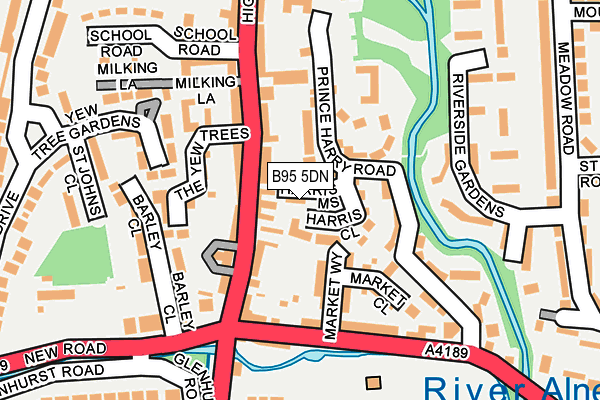 B95 5DN map - OS OpenMap – Local (Ordnance Survey)