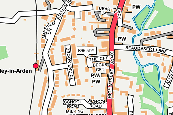 B95 5DY map - OS OpenMap – Local (Ordnance Survey)