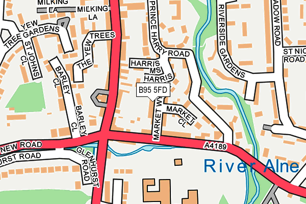 B95 5FD map - OS OpenMap – Local (Ordnance Survey)
