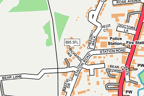 B95 5FL map - OS OpenMap – Local (Ordnance Survey)