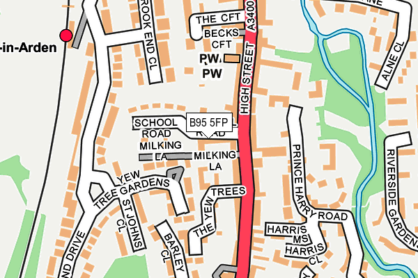 B95 5FP map - OS OpenMap – Local (Ordnance Survey)