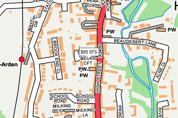 B95 5FS map - OS OpenMap – Local (Ordnance Survey)