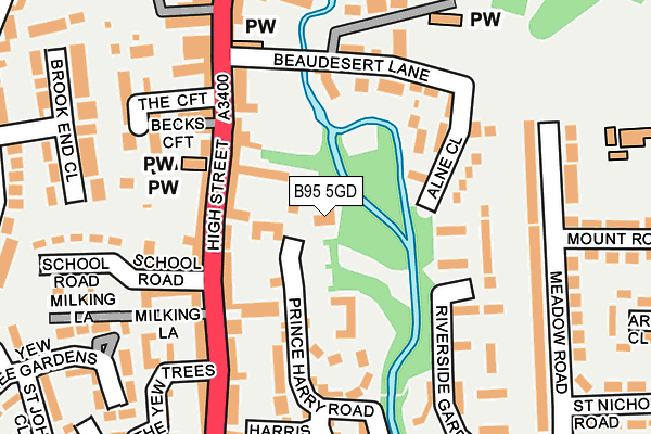 B95 5GD map - OS OpenMap – Local (Ordnance Survey)