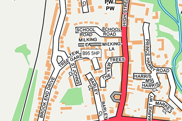 B95 5HP map - OS OpenMap – Local (Ordnance Survey)