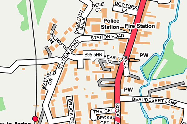 B95 5HR map - OS OpenMap – Local (Ordnance Survey)