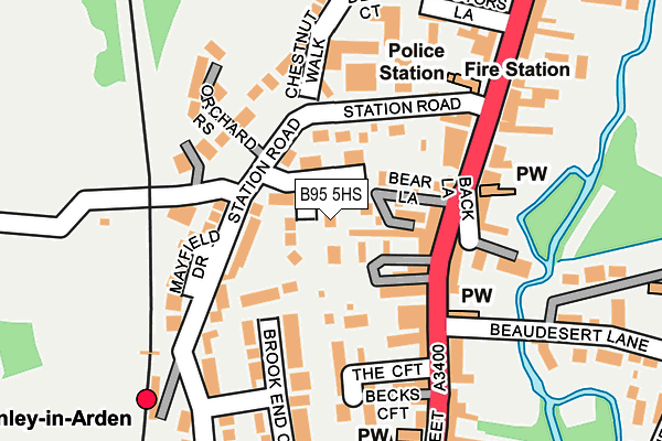 B95 5HS map - OS OpenMap – Local (Ordnance Survey)