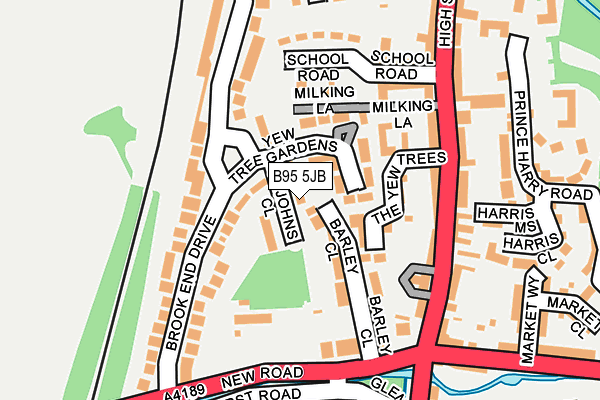 B95 5JB map - OS OpenMap – Local (Ordnance Survey)