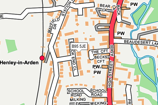 B95 5JE map - OS OpenMap – Local (Ordnance Survey)