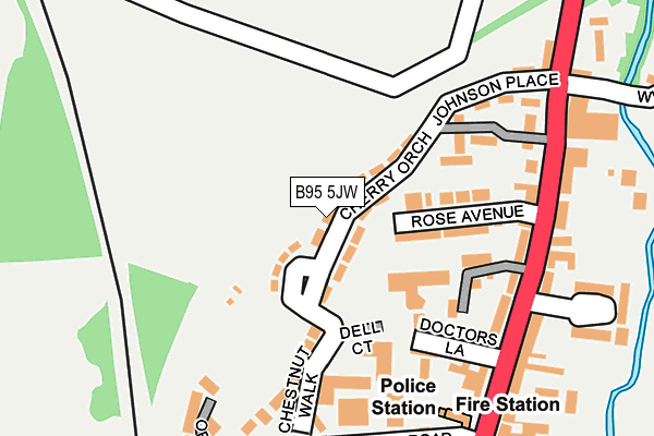 B95 5JW map - OS OpenMap – Local (Ordnance Survey)