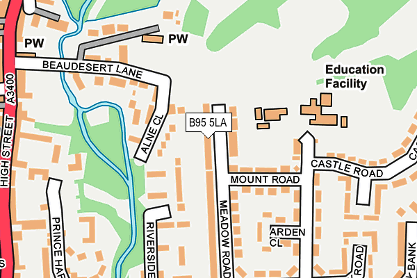 B95 5LA map - OS OpenMap – Local (Ordnance Survey)