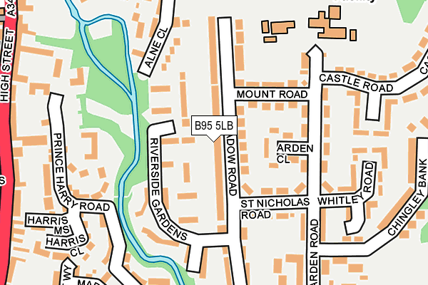 B95 5LB map - OS OpenMap – Local (Ordnance Survey)