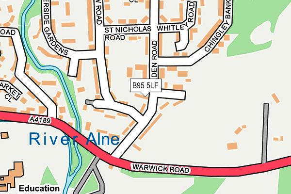 B95 5LF map - OS OpenMap – Local (Ordnance Survey)