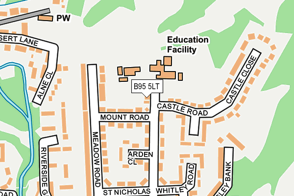 B95 5LT map - OS OpenMap – Local (Ordnance Survey)