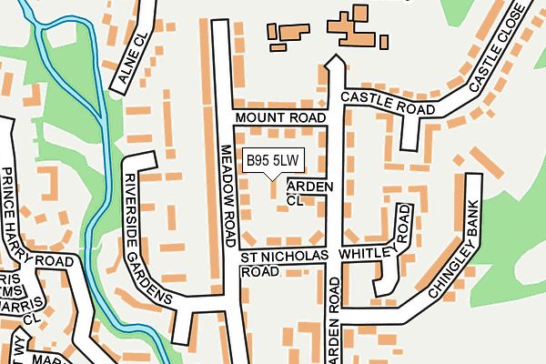 B95 5LW map - OS OpenMap – Local (Ordnance Survey)